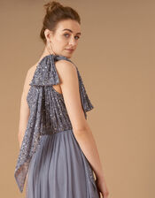 Odell Sustainable Sequin One-Shoulder Maxi Dress, Blue (BLUE), large