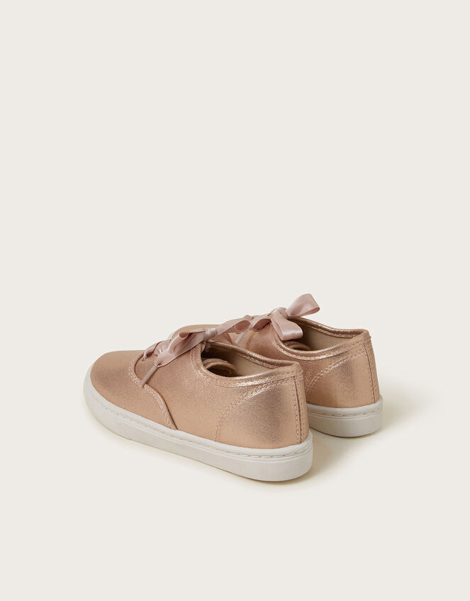 Shimmer Plimsoll Trainers, Gold (ROSE GOLD), large