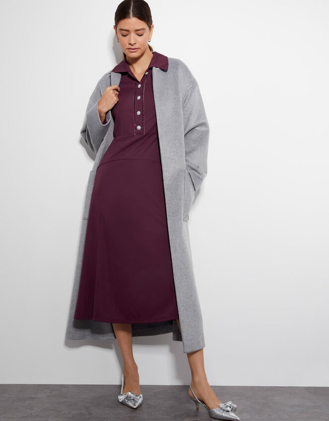 Jade Jersey Shirt Dress, Red (RED), large