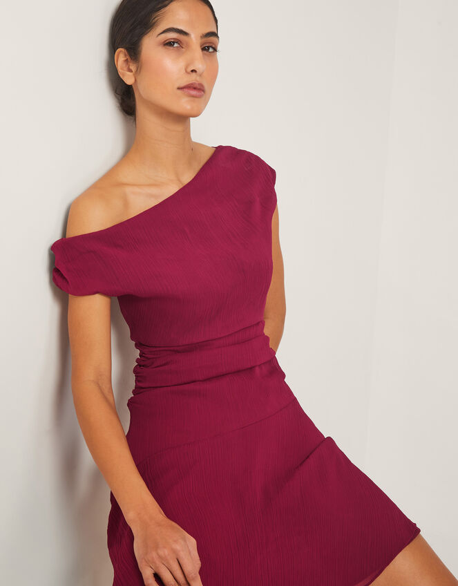 Dona Off The Shoulder Mini Dress, Red (BURGUNDY), large