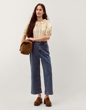 Naomi Puff Sleeve Floral Lace Blouse, Yellow (LEMON), large