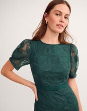 Megan Rose Lace Midi Dress, Green (DARK GREEN), large