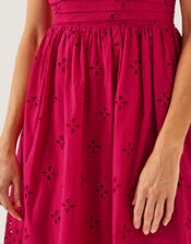 Etta Broderie Midi Dress, Red (RED), large