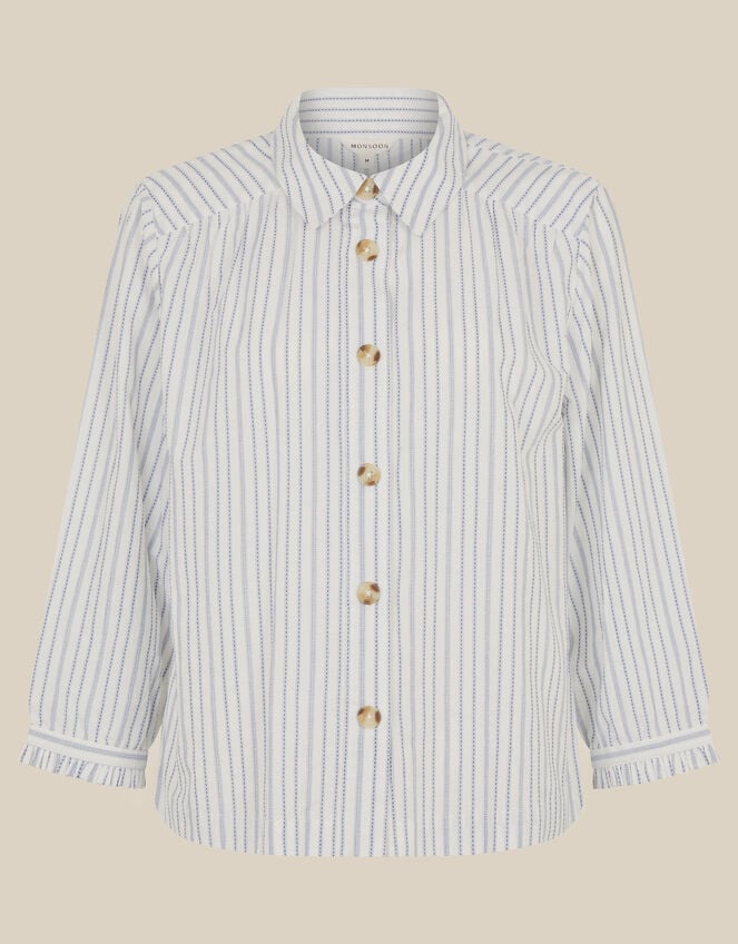 Gilly Stripe Shirt, White (WHITE), large