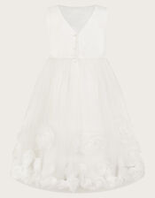 Josie 3D Rosette Dress, Ivory (IVORY), large