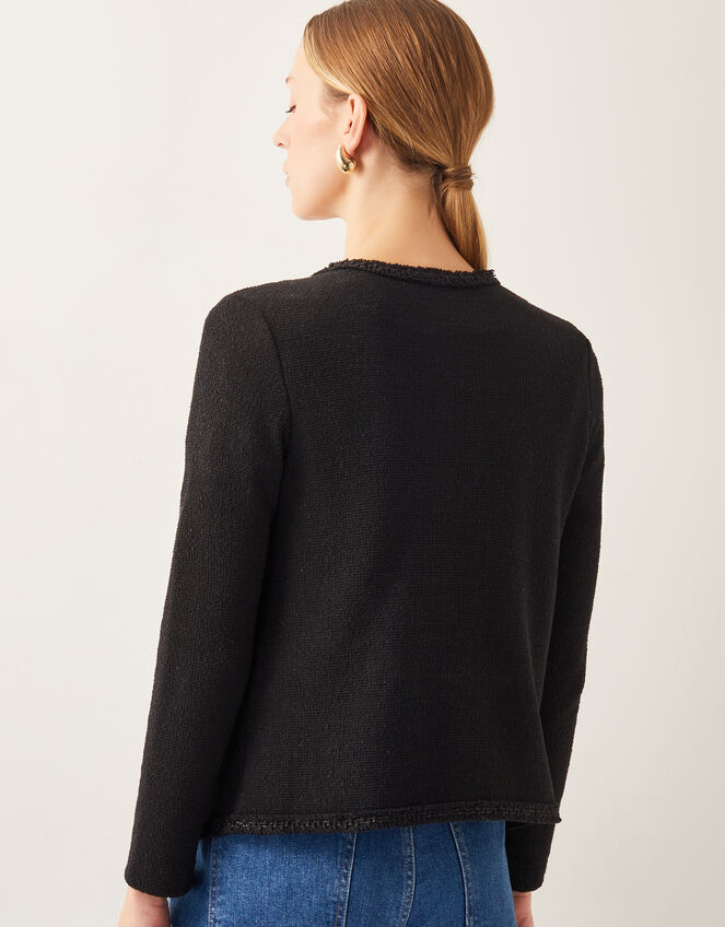 Tina Sparkle Trim Jersey Jacket, Black (BLACK), large