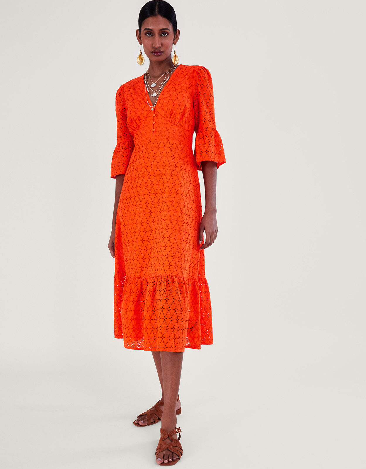 Orange shop dress monsoon