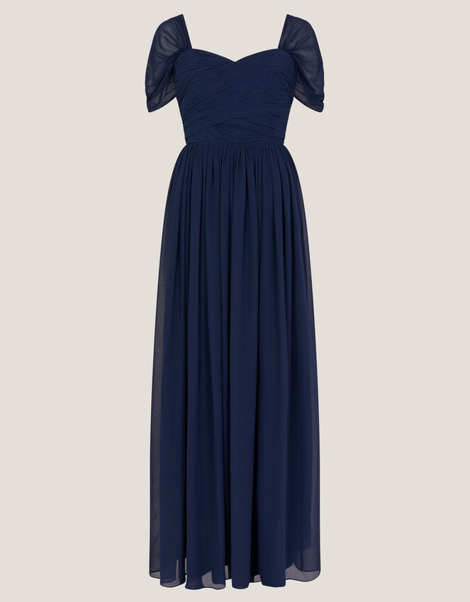 Evelyn Bardot Bridesmaid Dress Blue