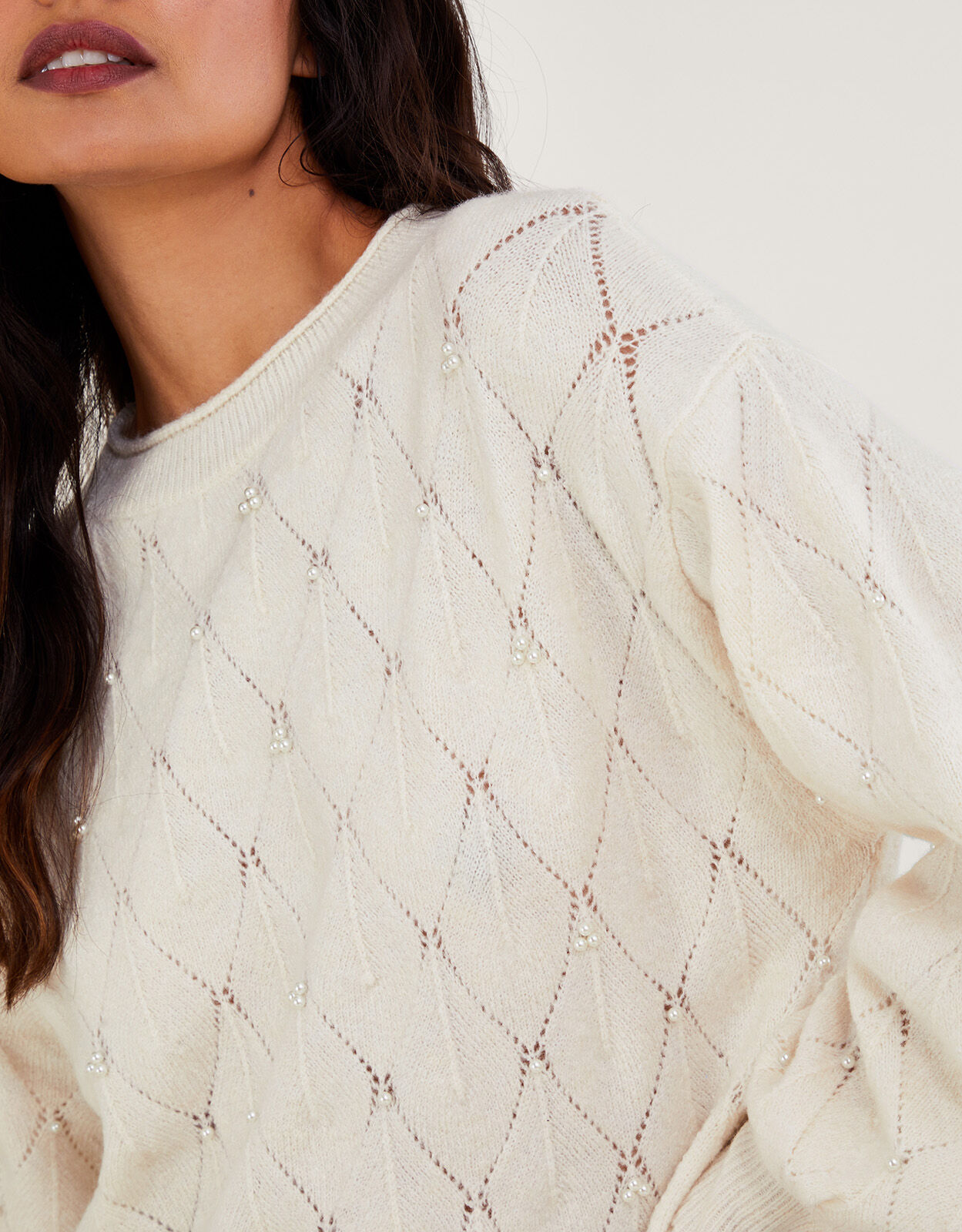 Pearl Detail Jumper Ivory