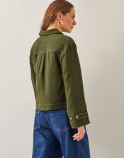 Katya Contrast Cargo Shirt, Green (KHAKI), large