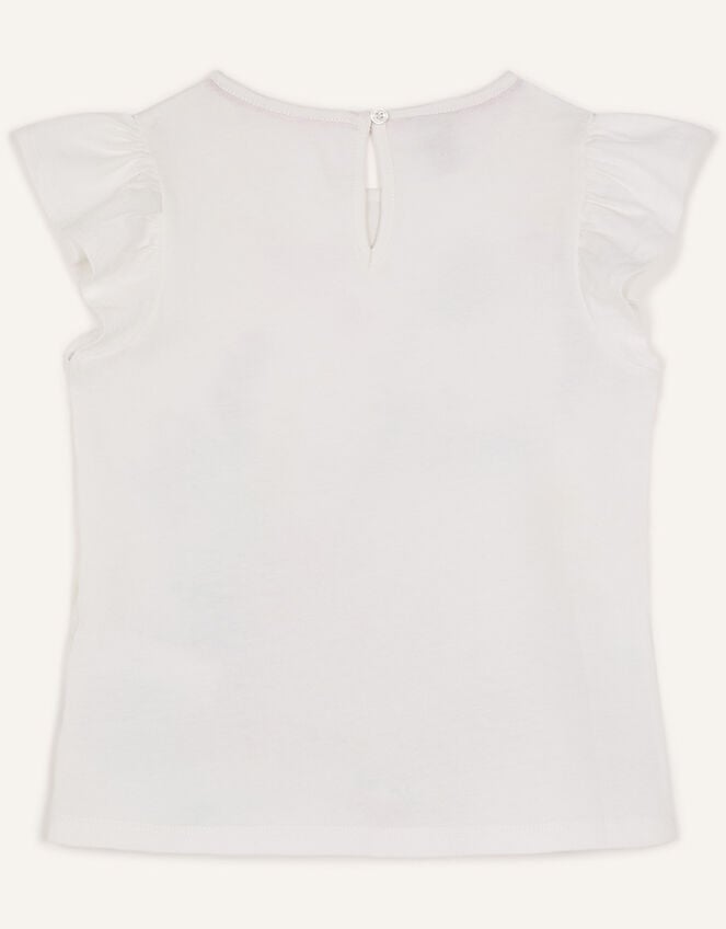 Floral Sequin Top in Sustainable Cotton, Ivory (IVORY), large