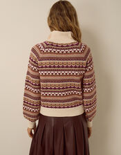 Fie Fair Isle Cardigan, Ivory (IVORY), large