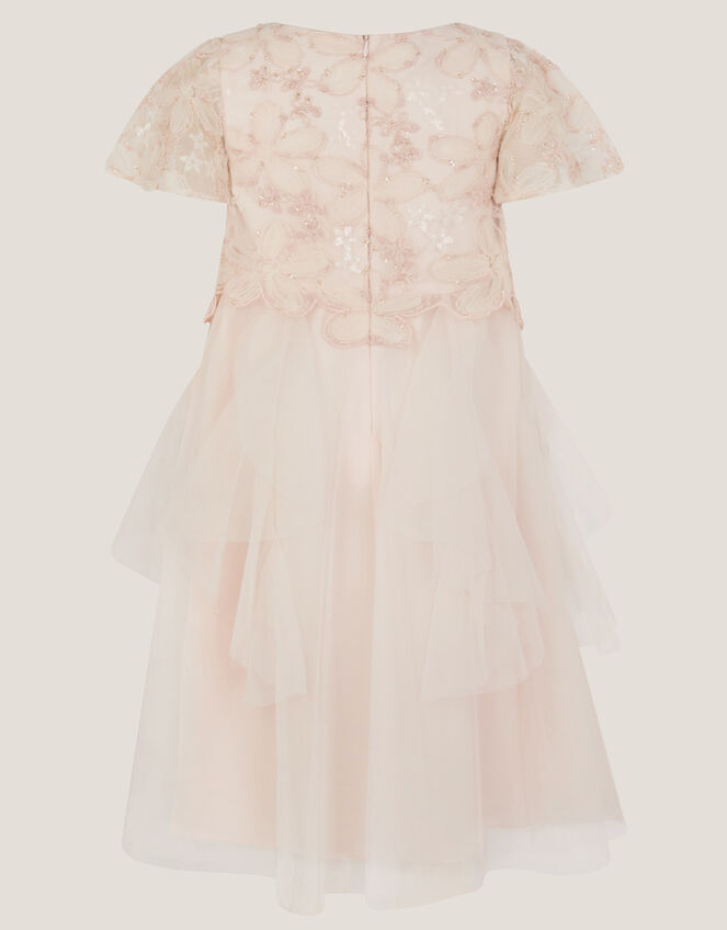 Arabella Flower Ruffle Dress, Pink (PINK), large