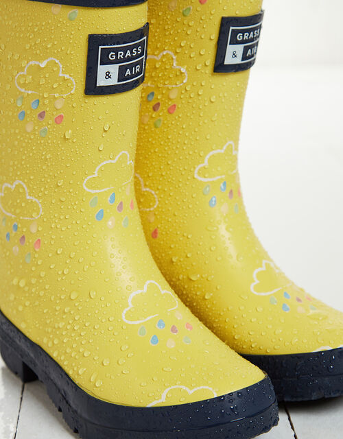 Grass & Air Junior Colour-Revealing Wellies, Yellow (YELLOW), large
