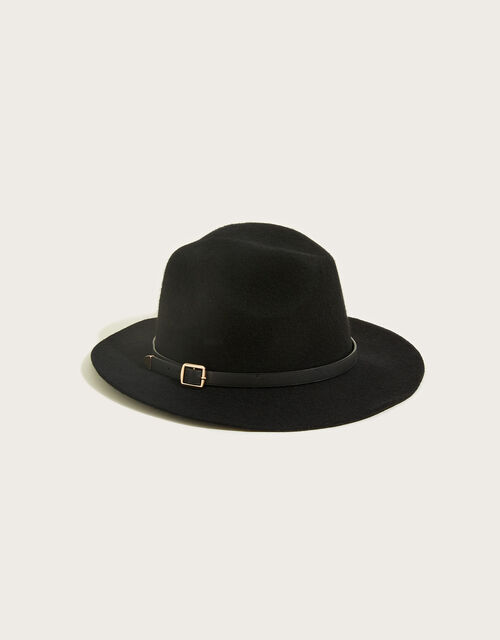 Buckle Trim Fedora Hat, , large