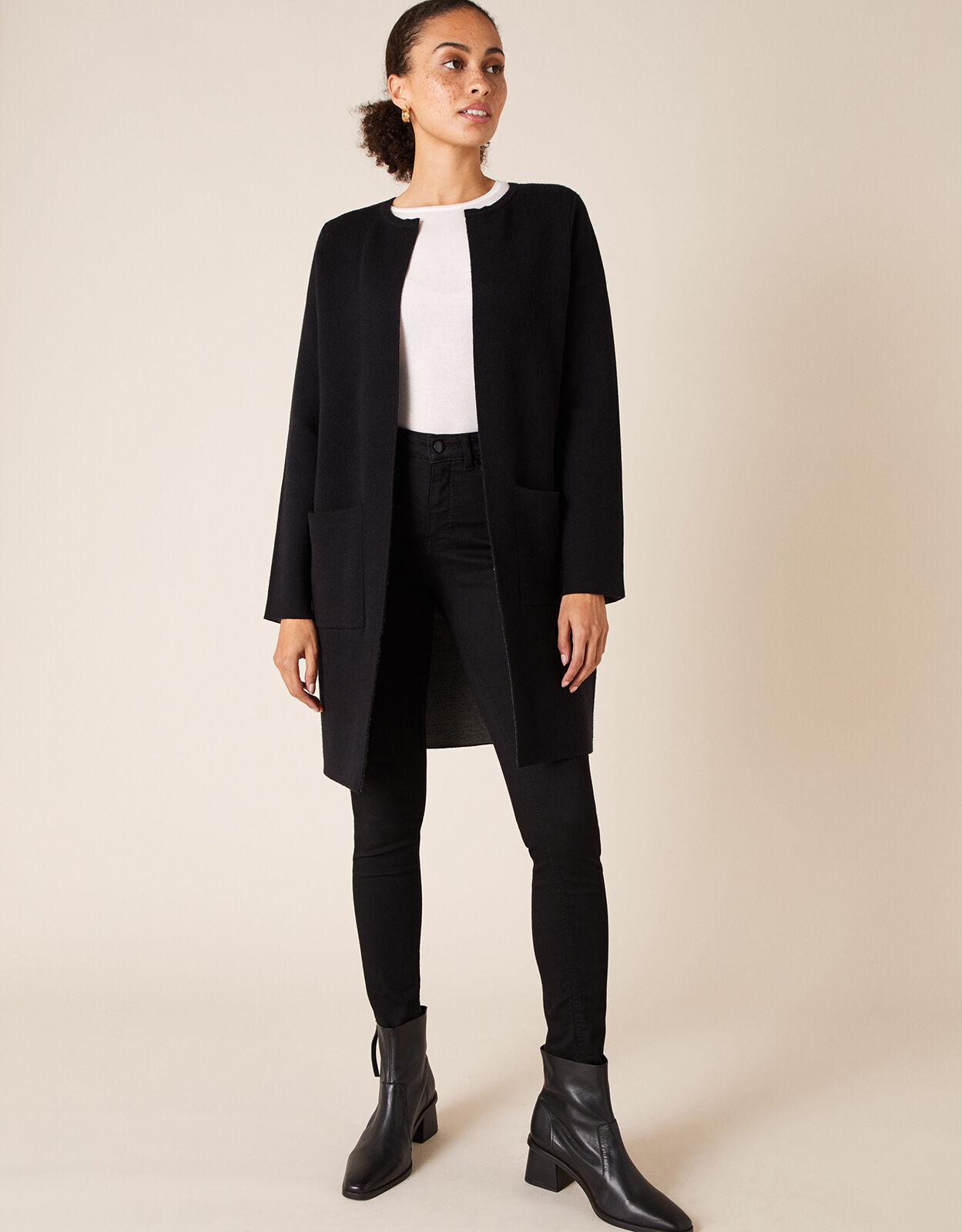 Double Faced Coatigan Black Women s Jackets Monsoon UK