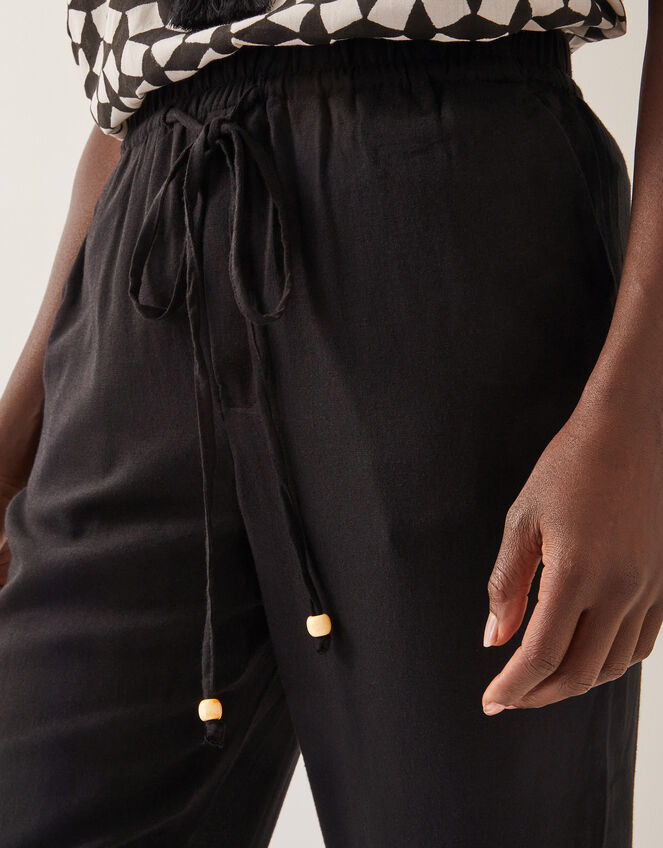 Penina Drawstring Wide-Leg Trousers, Black (BLACK), large