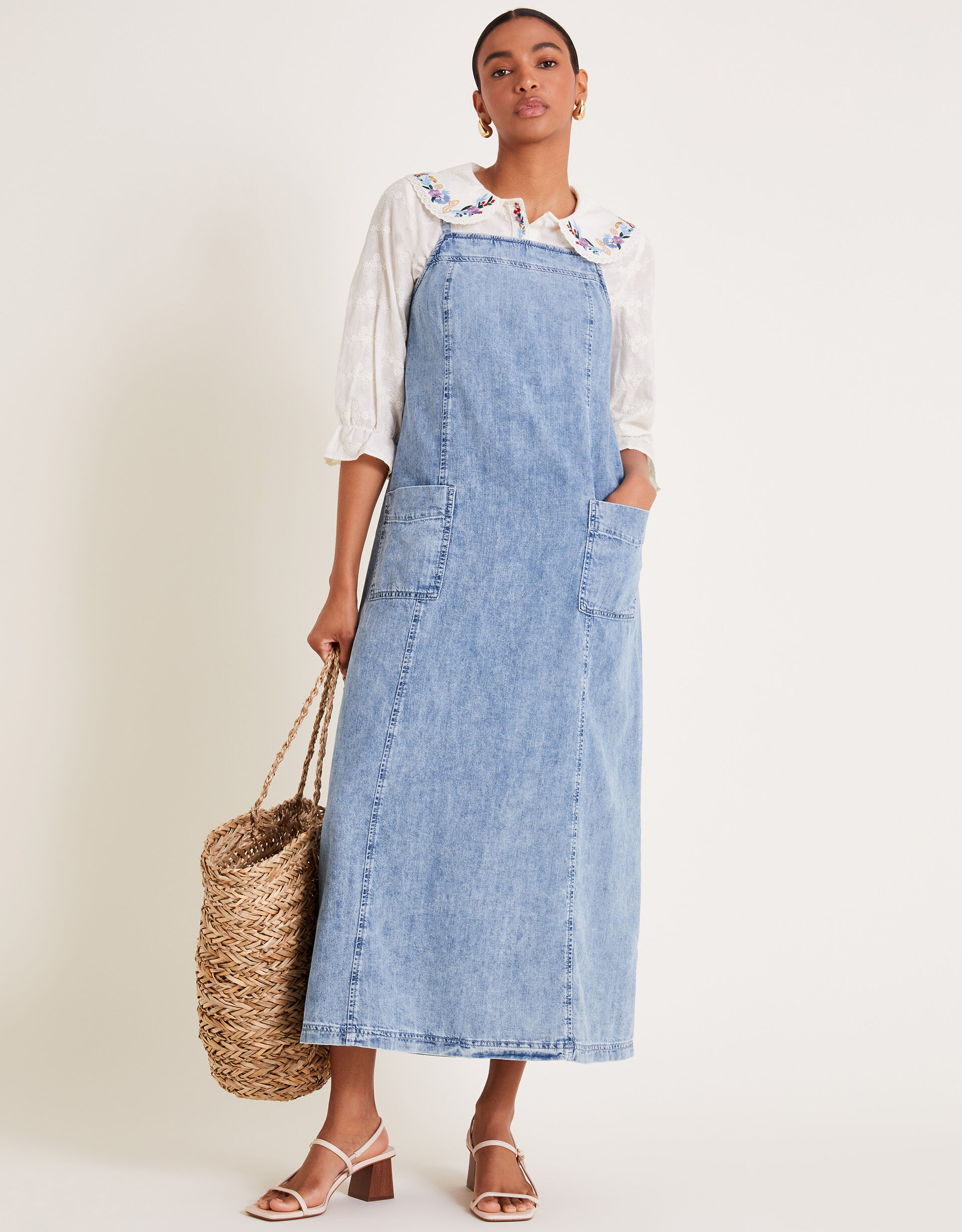 Overall dress midi discount