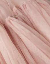 Ruby Asymmetric Flower Tulle Dress, Pink (PINK), large