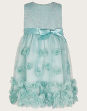 Baby Ivy 3D Roses High Low Dress, Green (GREEN), large