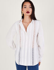 Broderie Shirt, White (WHITE), large