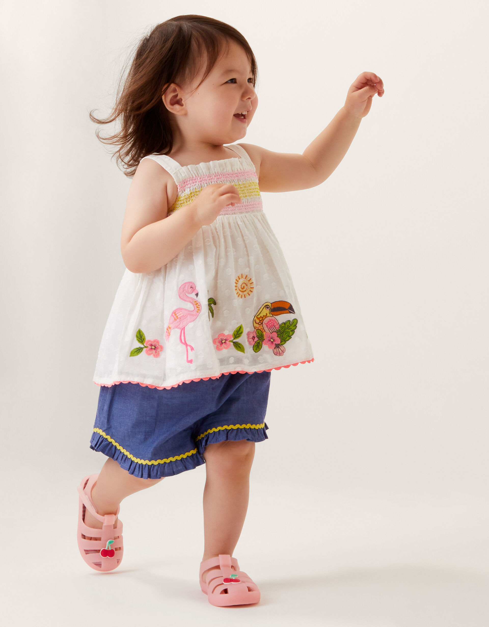 Baby Flamingo Top & Shorts Set Ivory