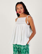 Halter High Neck Detail Cami, White (WHITE), large