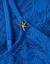 Starfish Textured Bikini Set, Blue (BLUE), large