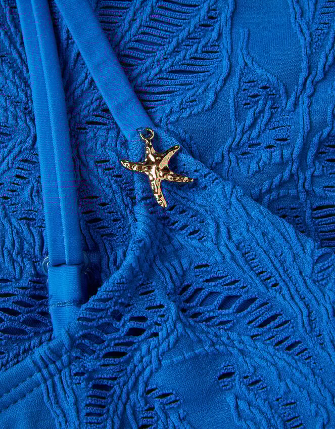 Starfish Textured Bikini Set, Blue (BLUE), large