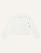 Baby Floral Embroidered Cardigan, Ivory (IVORY), large