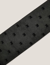 Semi-Sheer Bow Tights, Black (BLACK), large