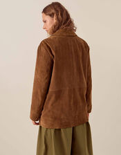 East Reggie Chestnut Brown Suede Jacket, Brown (BROWN), large