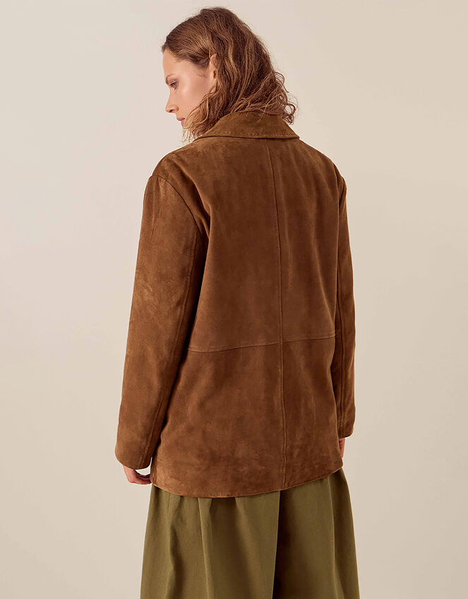 East Reggie Chestnut Brown Suede Jacket, Brown (BROWN), large