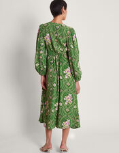 Kira Wrap Dress, Green (GREEN), large