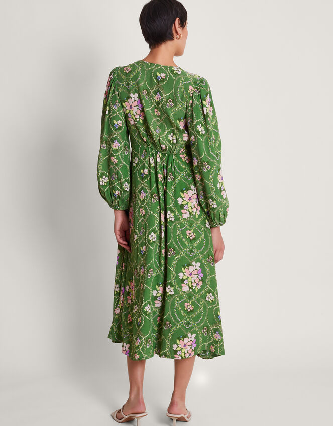 Kira Wrap Dress, Green (GREEN), large
