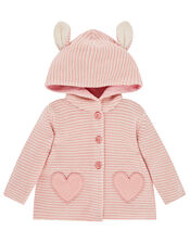 Newborn Baby Bess Knit Cardigan with Hood, Pink (PINK), large