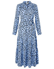 Animal Print Midi Shirt Dress Blue | Casual & Day Dresses | Monsoon UK.