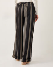 Andi Stripe Wide Leg Trousers, Black (BLACK), large