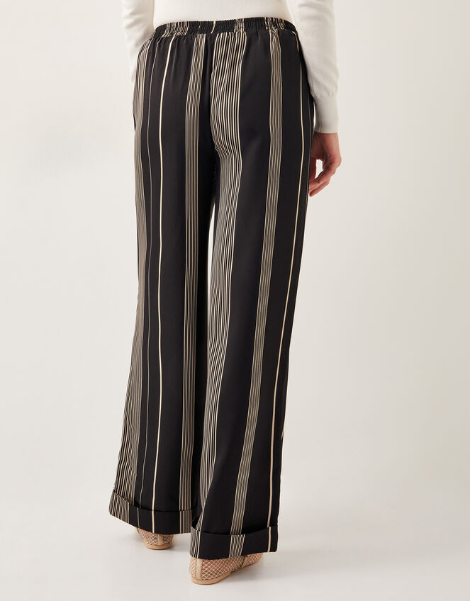 Andi Stripe Wide Leg Trousers, Black (BLACK), large