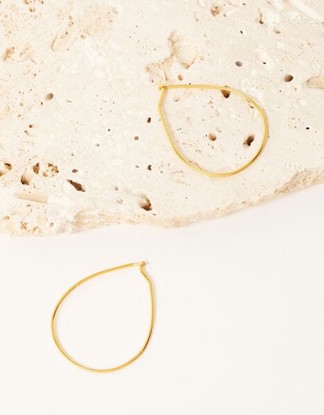 Gold-Plated Fine Hoop Earrings, , large