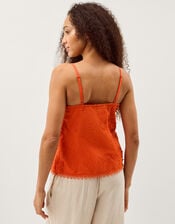 Rosie Embroidered Cami Top, Orange (ORANGE), large