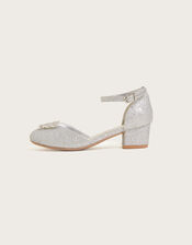 Glitter Butterfly Two-Part Heels, Silver (SILVER), large