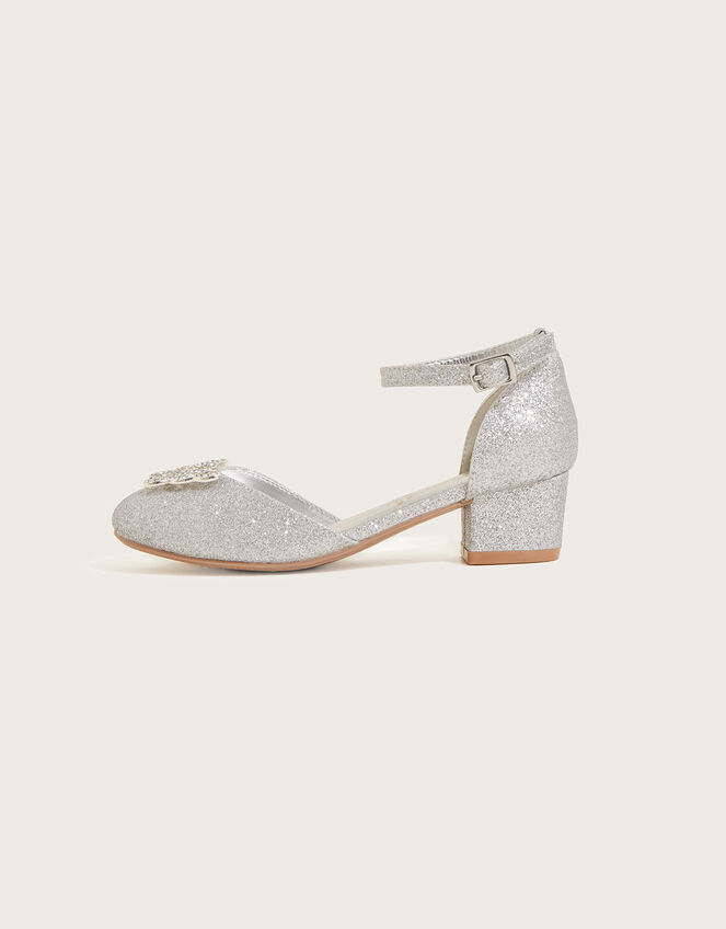Glitter Butterfly Two-Part Heels, Silver (SILVER), large