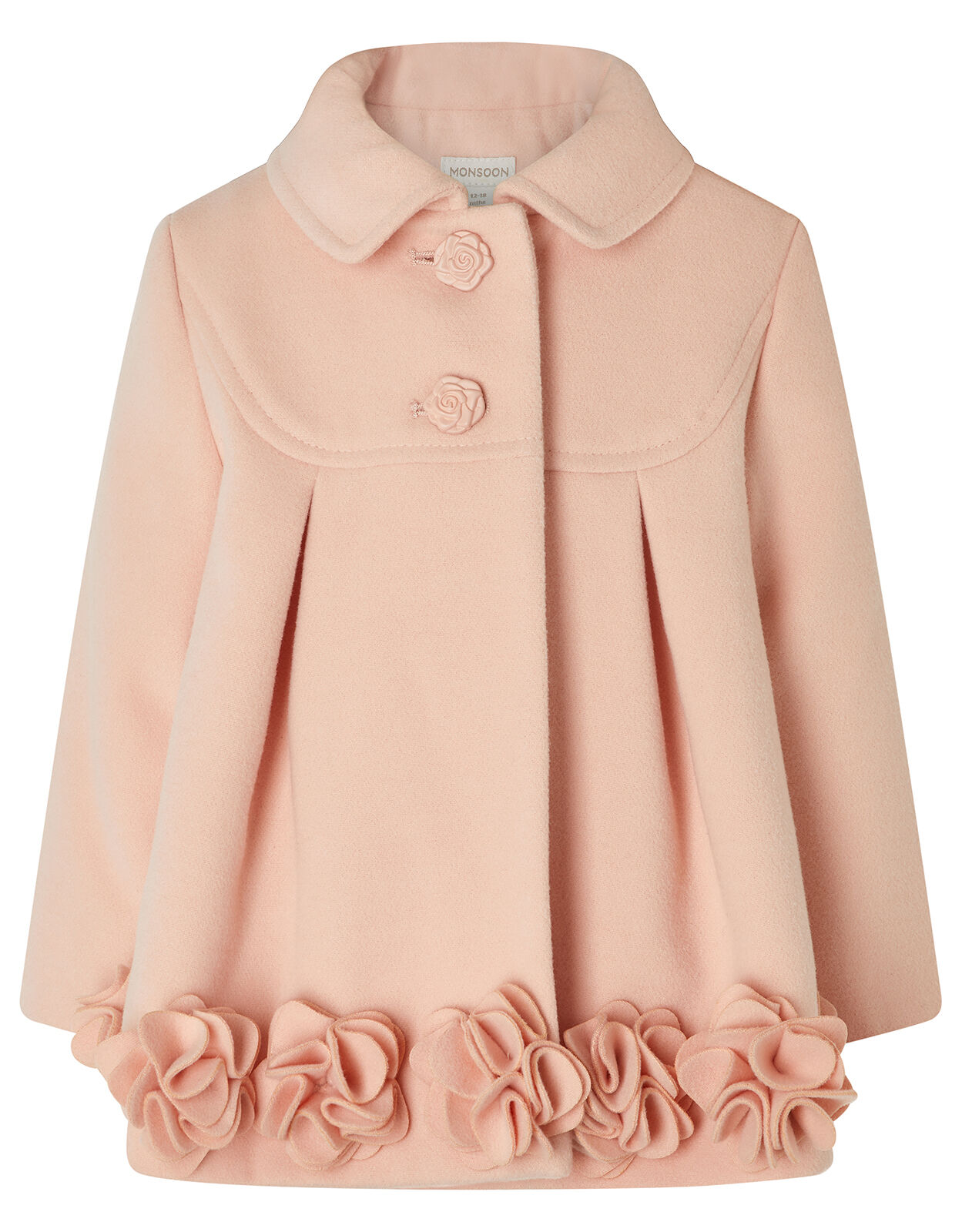 Baby Pink 3D Flower Coat Pink Coats Jackets Monsoon UK