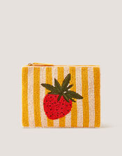 Strawberry Beaded Pouch, , large