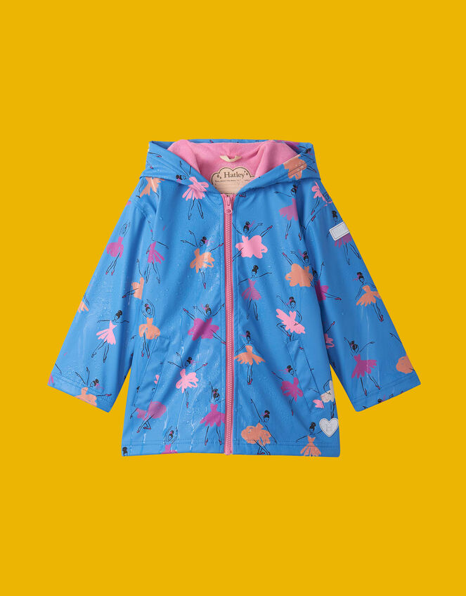 Hatley Ballerina Colour Changing Raincoat, Blue (BLUE), large