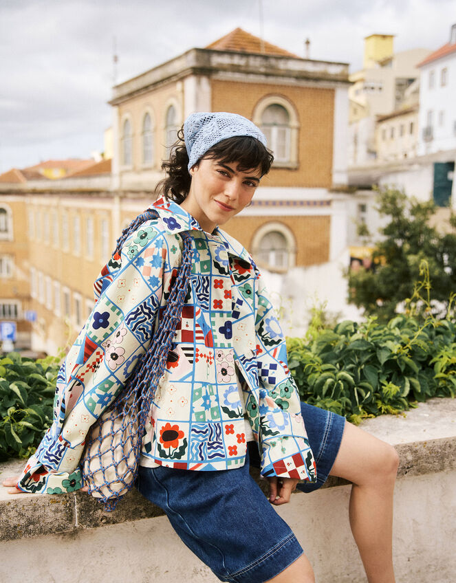 FRNCH Zizania Tile Print Jacket, Multi (MULTI), large