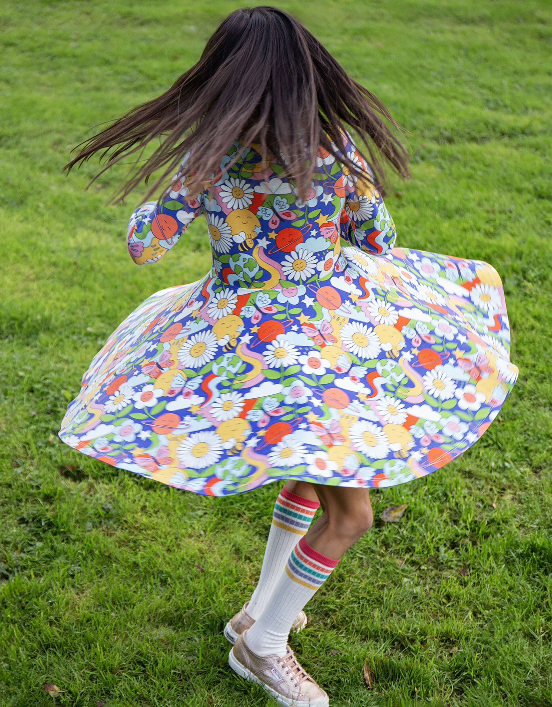 Frugi Retro Print Skater Dress Multi