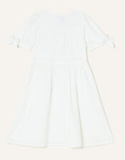 MINI ME Dolly Dobby Stripe Short Dress, White (WHITE), large