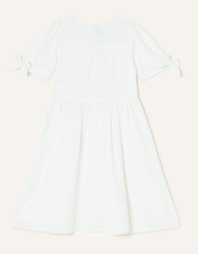 MINI ME Dolly Dobby Stripe Short Dress, White (WHITE), large